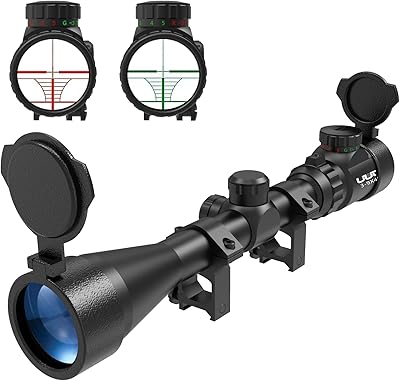 UUQ 3-9×40 Range gevär med röd/grön belysning och avståndsmätare Reticle Fits 20 mm Free Mount, Vattentät, Dimsäker