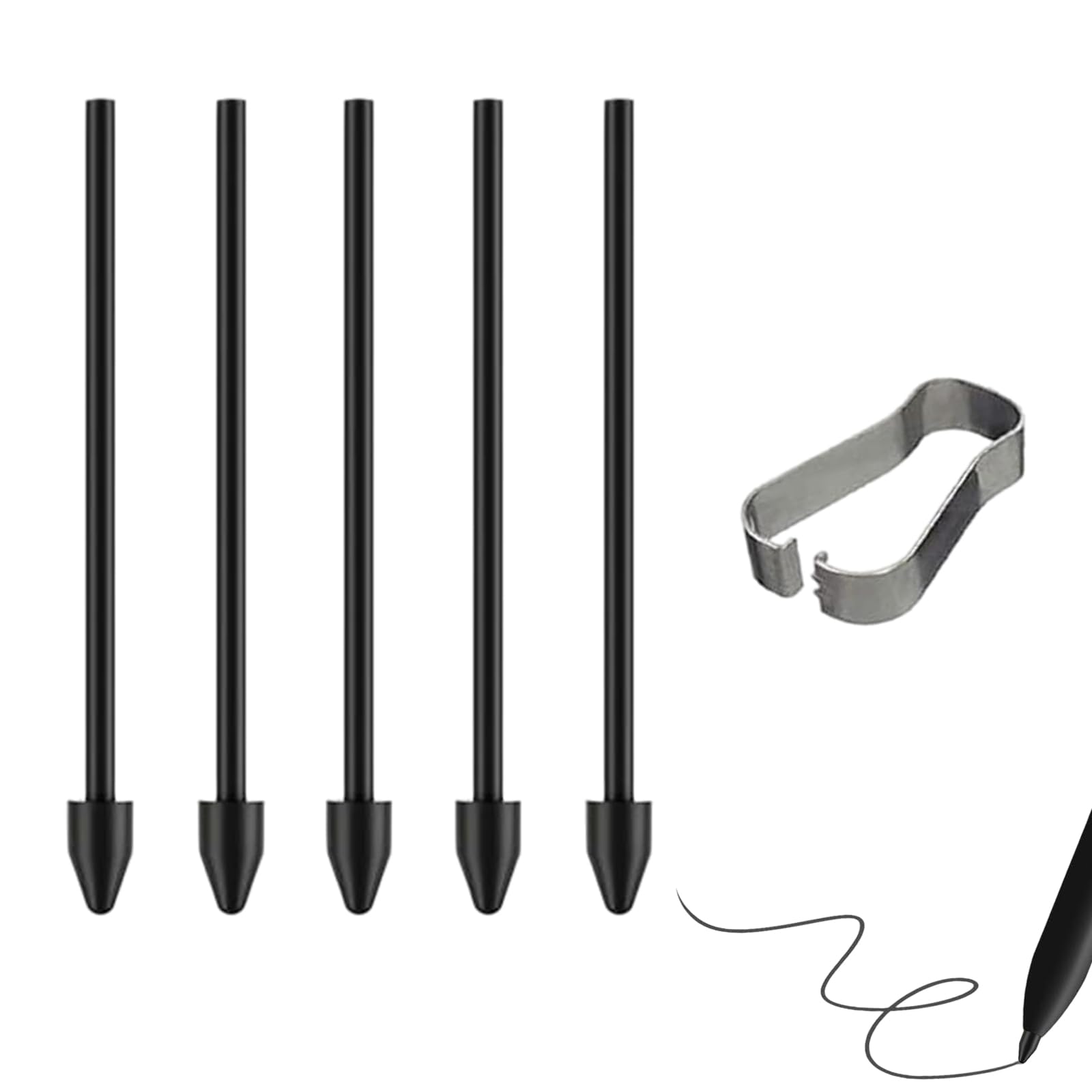 Set med 5 reservspetsar för pekpenna med pincettverktyg, för Samsung TabNOTE10/NOTE20, S21u-S24u, S6/S6LITE/S7/S7FE+/S8/S8U/S9/S9U/S9FE/S9FE/S9U/S9FE