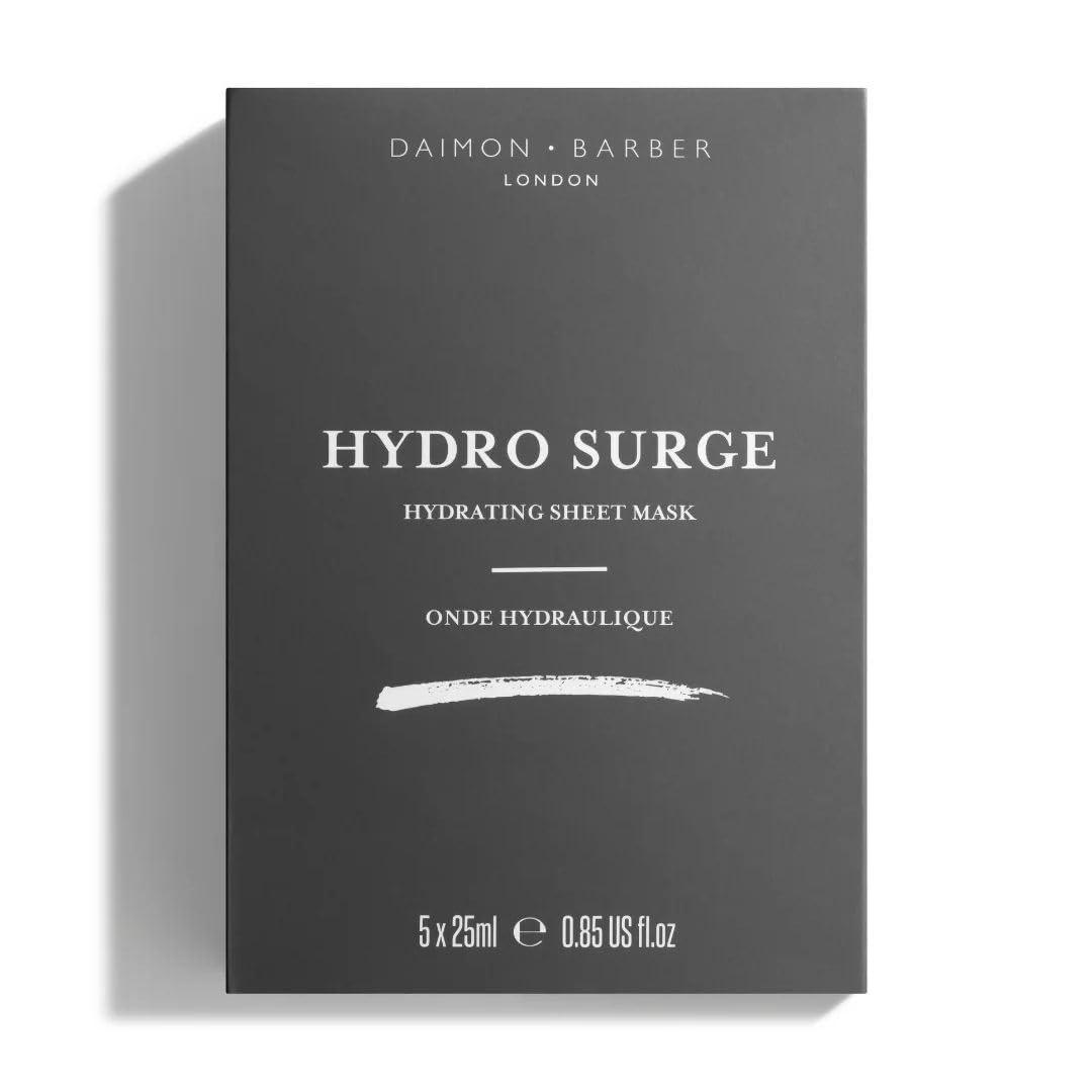 Daimon Barber Men's Hydrating Hydro Surge Face Sheet Mask, 5 Sheets