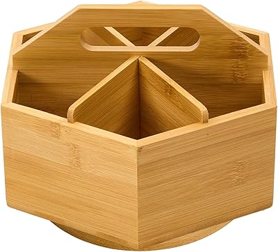 MEEDEN Bambu konsttillbehörsorganisatör, roterande pennhållare, kontorsmaterial skrivbordsförvaring caddy, som färgpennor, penna