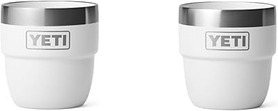 YETI Rambler Espresso Cup, Vacuum Insulated Stainless Steel Stackable Cup, White, 2 Pack 4 oz (118 ml)