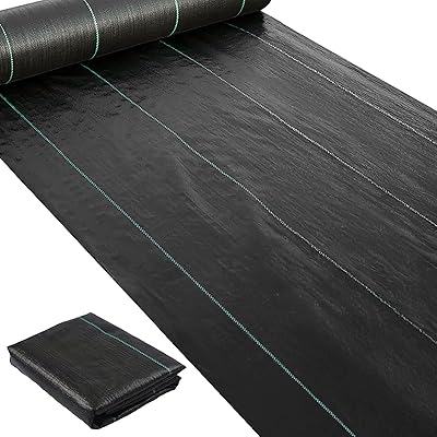 canddy Weed Barrier Landscape Fabric Heavy Duty, Garden Weed Barrier tyg 1 x 16 m Geotextil tyg Weed Block Gardening Mats Soil erosion Control och UV stabiliserad (2, svart)
