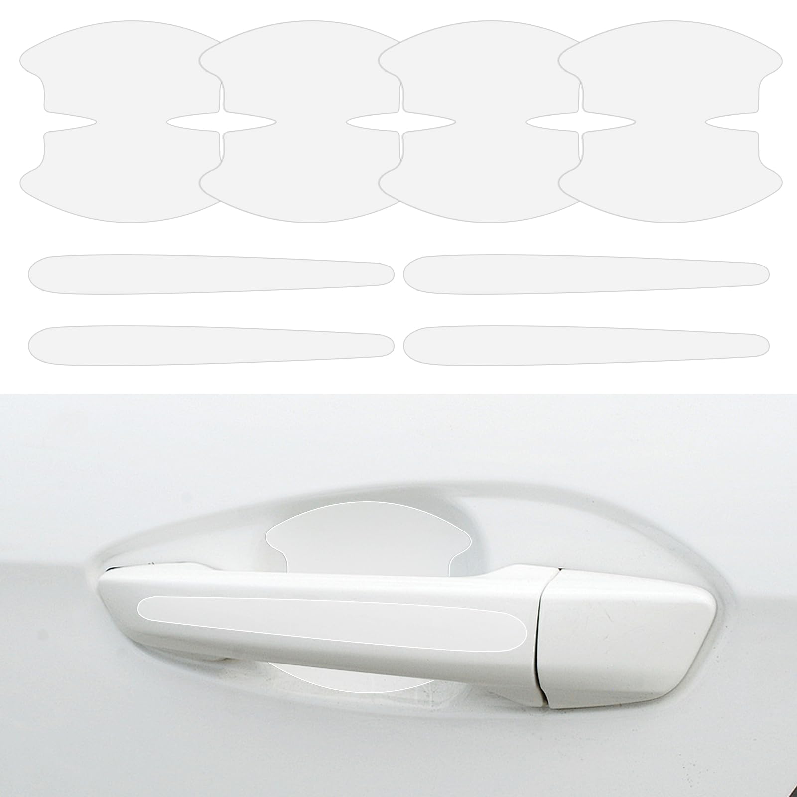 Vylro 32 stycken bildörrhandtag skyddsfolie transparent lackskyddsfilm, transparent anti-repor klistermärken för bildörrhandtag, exteriörbilklistermärken, universell passform för de flesta fordon