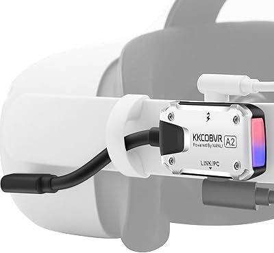 KKCOBVR A2 Link adapterkabel kompatibel med Quest 1/Quest 2 / Quest 3/Quest Pro/PICO4 Användning med Battey Head Strap Tillbehör Spela PC-spel