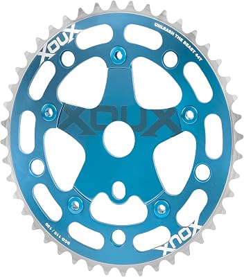 XOUX NEXOR 44T Chainring w/Spider 1/8" 110/130mm Old School BMX, Blue