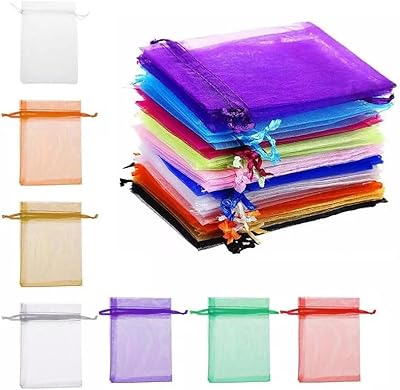 120 stycken organzapåsar present smyckespåse små organza-påsar för fyllning smycken påsar presentpåsar bröllop påsar smyckespåsar presentpåsar för bröllop eller fest färgglada