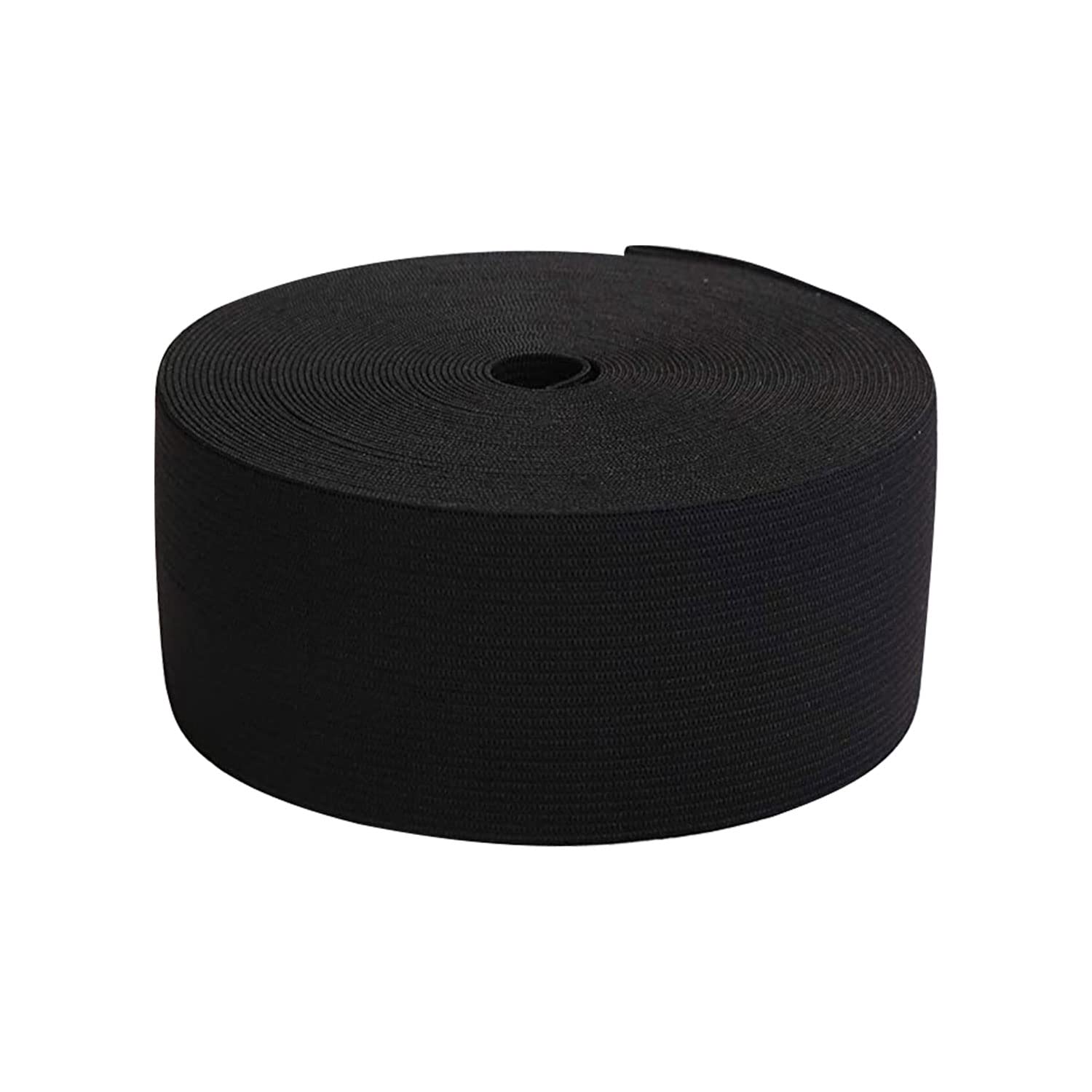 Trimming Shop 50 mm brett platt band, töjbart midjetejp, plagg, klädtillverkning, gör-det-själv-hantverksprojekt, svart, 1 meter