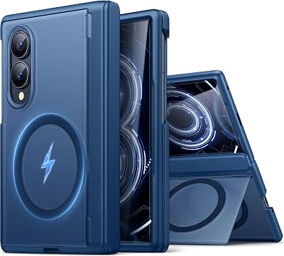 SIXBOX for Samsung Galaxy Fold 8 Magnetic Case with Hinge Protection, Blue
