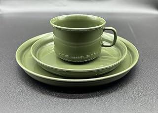 Porslinsset porslinsservis kaffeservis 1 set 3 delar, tillverkad av plast, återanvändbar, färg oliv