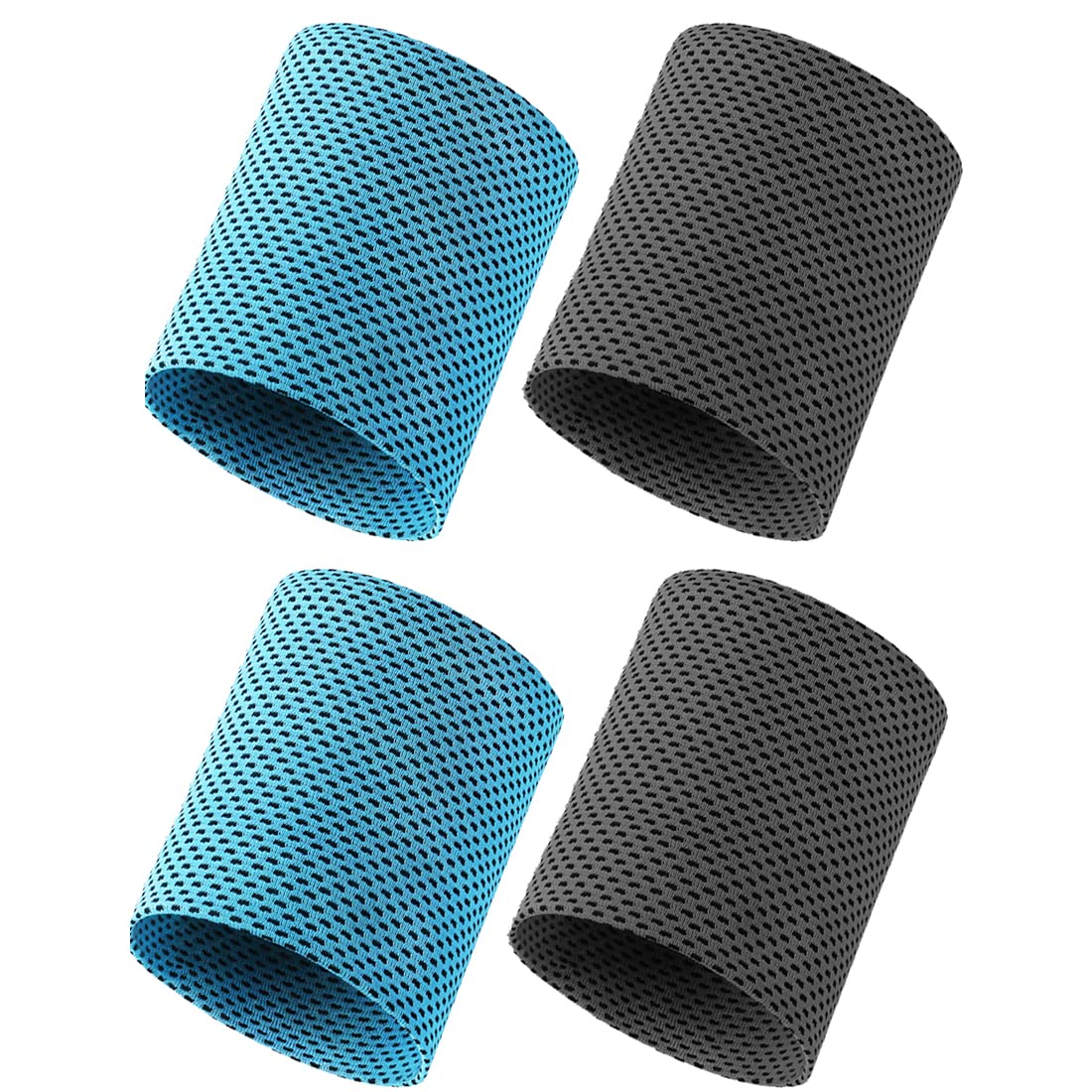 4-pack sportarmband absorberande svettband svettband, sportarmband ledband sport svettband armband mjuk förtjockad bomull för fotboll basket, friidrott