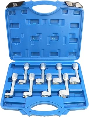 DPTOOL 12pt 1/2" Dr L-typ diesel injektorledning hylsnyckelsats 12 mm 13 mm 14 mm 16 mm 17 mm 18 mm 19 mm 21 mm (8 st)