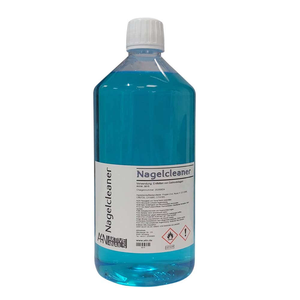 Nagelrengörare för gelnaglar avfettningsmedel rengöringsmedel isopropanol (rengörare blå 1000 ml)