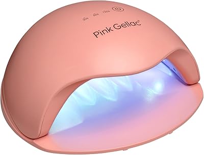 Pink Gellac premium UV-lampa för gelnaglar persiska – LED-lampa, naglar med automatisk timer och avtagbar botten – nagellampa med tidsintervaller för naglar i salongskvalitet