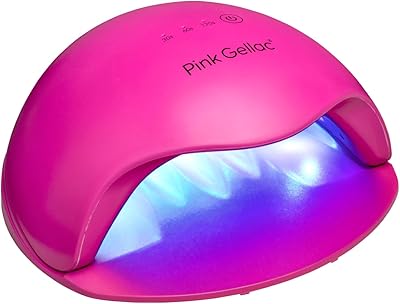 Pink Gellac Hotpink premium gel UV-lampa - LED-lampa med automatisk timer och avtagbar botten - UV LED-nagelmaskin med tidsintervall - för salongskvalitet
