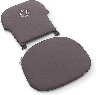 Bugaboo Giraffe Dyna för Giraffe Hög Stol Baby Set, Set med dynor för ryggstöd och sits, Hög-kvalitets textilier, Vatten- och fläckavvisande, Lättrengjord, Stormy Grey