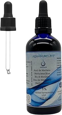 Aquapurelife Metylenblå lösning 1 % USP Farmaceutisk kvalitet – 100 ml med doseringspipett – Trust Spanskt varumärke