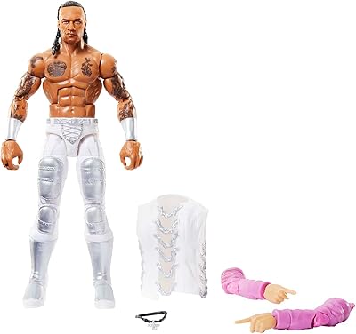 WWE HKP17, Elite WrestleMania Royal Rumble Damian Priest actionfigur, rörligt WWE samlarobjekt med tillbehör, leksakspresent för barn och fans från 8 år