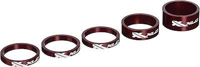 XLC Unisex – vuxen styrhuvudsförlängning A-huvud Spacerset AS-A02 3 x 5/1 x 10/1 x 15 mm 1 1/8 tum, röd, en storlek
