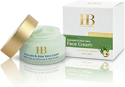 H&B Intensiv avokado och aloe vera kräm 50 ml – fuktgivande ansikts- och kroppskräm med naturliga oljor och döda havsmineraler för mjuk, slät och återfuktande hud