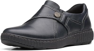Clarks kvinnors Caroline Pearl Loafer, Svart läder, 41.5 EU bred