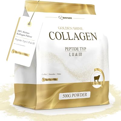 BIOTARY kollagenpulver 500 g 100 % hydrolyserat rent kollagen peptider typ 1, 2 och 3 utmärkt löslighet neutral smak ren formel beprövad kvalitet