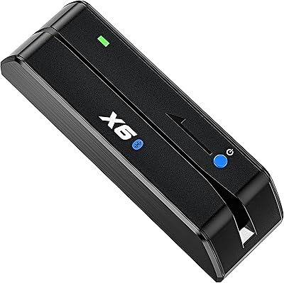 MSR605/MSR X6BT Kreditkortsläsare/skrivmaskin, USB-magnetisk kortterminal för Mac/Windows, magnetkortläsare/skrivenhet med magnetisk remsa och 3-spårs överföringskodare – svart