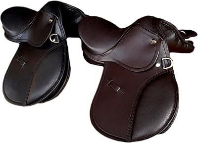 SIE EQUESTRIAN Små barn Enlgish 25,4 cm och 30,5 cm läder hoppande sadlar Svart 10'' R