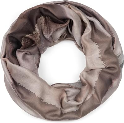styleBREAKER Damscarf med elegant akvarellfärgsgradient, lätt och mjuk tubhalsduk, flerfärgad 01017163, Mörkbrun brungrå, En Storlek