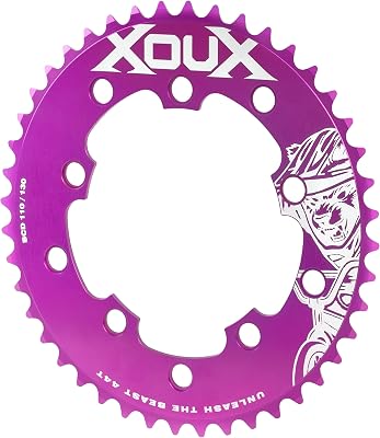 XOUX RAZEN 44T Chainring 1/8" 110/130mm Old School BMX, Purple