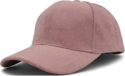 styleBREAKER Sammet Baseballkeps med strass och nitar,AltRosa