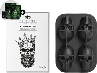 The Empire Products - Skalle formade silikon mögel för isbitar, färg: svart Skull: silikon stampoin för isbitar. Silikon mögel Återanvändbara isbitar