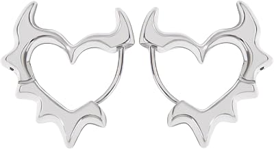 Coiris hjärta ring spikörhängen för kvinnor män gotisk punk unik rolig sterling silver allergivänliga örhängen smycken gåva för kvinnor män, no size, Rostfritt stål, Ingen ädelsten