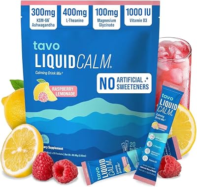 LIQUIDCALM Pulverdryck Made in Ireland – Stress, Sömn & Fokus – 0 Socker – 20 Portioner – Raspberry Lemonade – Magnesium, Ashwagandha, L-Theanin, Vitamin D3 – Kortisol