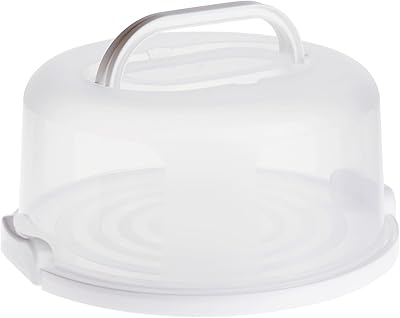 Rund kakväska med lock och handtag för 25 cm desserter (30 x 5,9 tum)