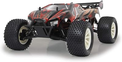 Jamara 059739 Brecter Truggy 1:10 4WD Lipo 2,4 GHz LED-stänkskydd, differential/våg/axel av stål, oljetryckdämpare, smutsskyddad och kapsad växel, kraftig styrservo, svart