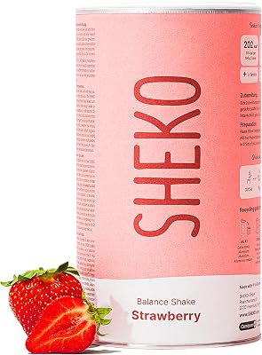 SHEKO Balance Shake Jordgubb - 21 Krämiga Måltidsersättningsshakes för Viktkontroll - Proteinrik, Glutenfri & med Naturlig Smak - Måltidsersättning Shake