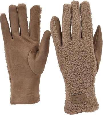 styleBREAKER Damhandskar med pekskärm och plysch,Taupe