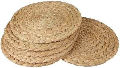 MUKSUET Set med 10 bordsset runda flätat, 30 cm boho bordstabletter
