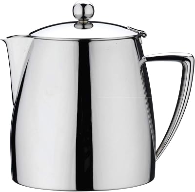 Café Stal DT-017 Art Deco 18/10 rostfritt stål spegel polerad tekanna, 17 oz, silver