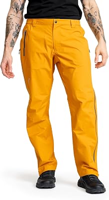 RevolutionRace Arcade 3L Lightweight Pants Herr, Vattentäta Byxor, Packbara Vindbyxor för Hiking & Outdoor, Golden Yellow, XL