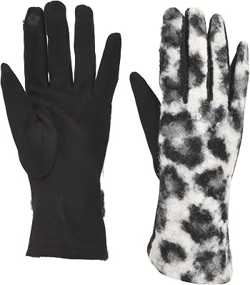 styleBREAKER Damhandskar med pekskärm och leopardmönster,Svart-Vit