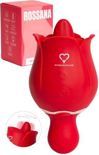 MySecretCase Professionell Vibrator för Kvinnor - Klitorisslickare, Kvinnlig Stimulator, Vibrerande Tunga, G-punktsstimulator, Blomformad Vibrator, Sextoys för Vagina, Masturbator för Henne