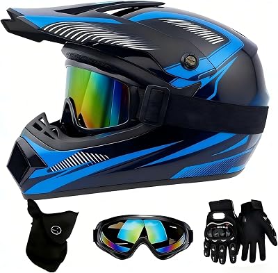 Motocross Helm Kinder, Downhill Motorradhelm，GuiDaoLan：L(57-58cm)