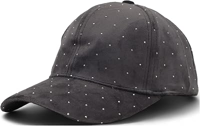 styleBREAKER Sammet Baseballkeps med strass och nitar,Mörkgrå