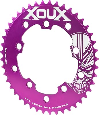 XOUX KRYPT 44T Chainring 3/32" 110/130mm Old School BMX, Purple