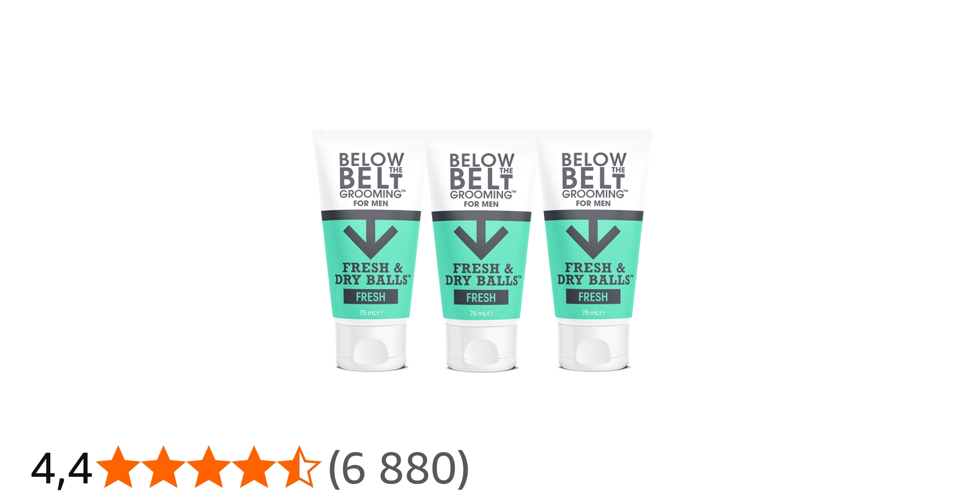 Below The Belt Fresh & Dry Balls Anti Chafe Deodorant Gel Fresh 3 x 75ml