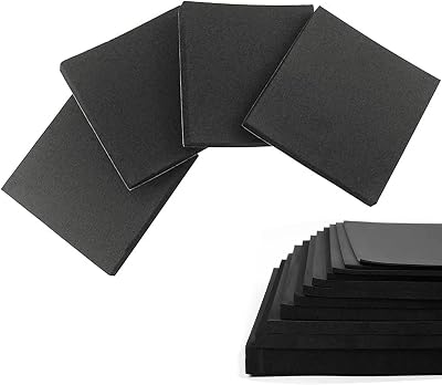 BOYIFEIJIE 4 skumgummiplattor, självhäftande svarta EVA-skumplattor av skumgummi, lämplig för möbeldekoration och halkskyddsdynor (100 mm x 100 mm x 20 mm)