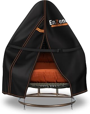 Utomhus pod dubbelt ägg stolskydd vattentätt, 2-sits slitstarkt ägg gungstol skydd 230 x 200 cm
