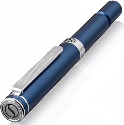 Scriveiner Blå lyxig kulspetspenna, fantastisk EDC-penna färdig i silverkrom