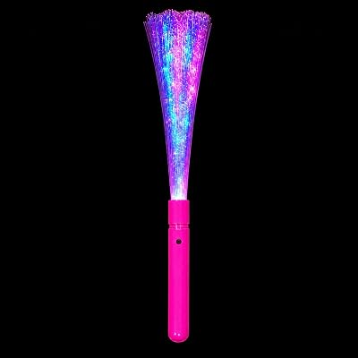 3 stycken LED-ljusblad med glasfiber – ca 37 cm ljusstavar med 3 blinkande lägen – feststavar i grön, rosa och blå – för bröllop, konsert, födelsedag, festival och företagsfest (rosa)